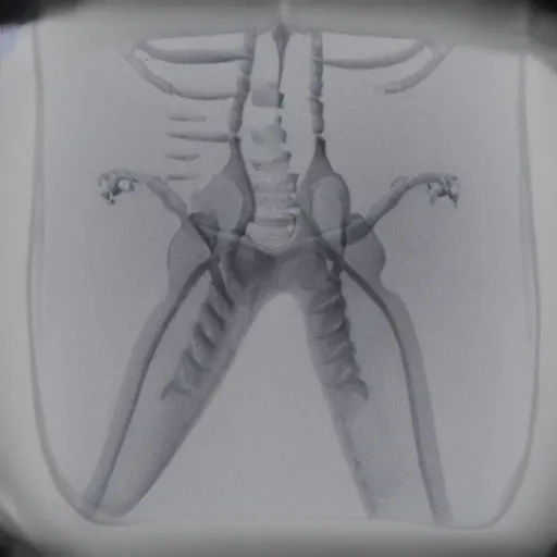 Prompt: X ray photograph of a chronic appendicitis