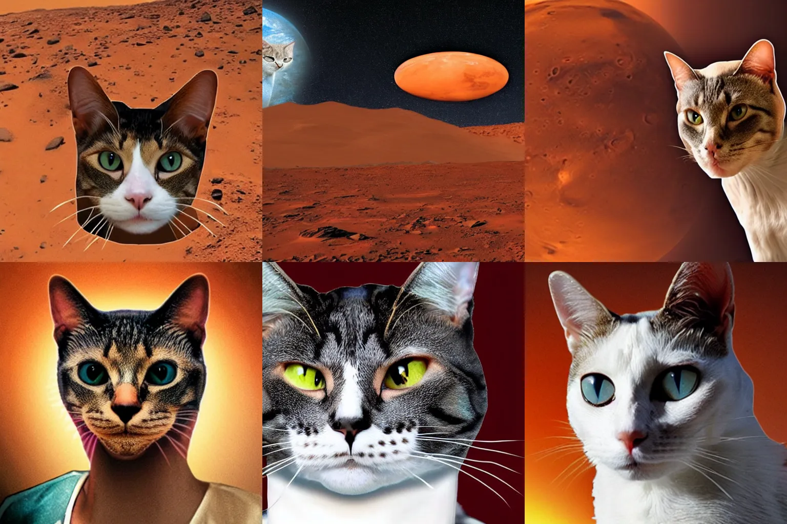 Prompt: Elon mask as a cat on mars