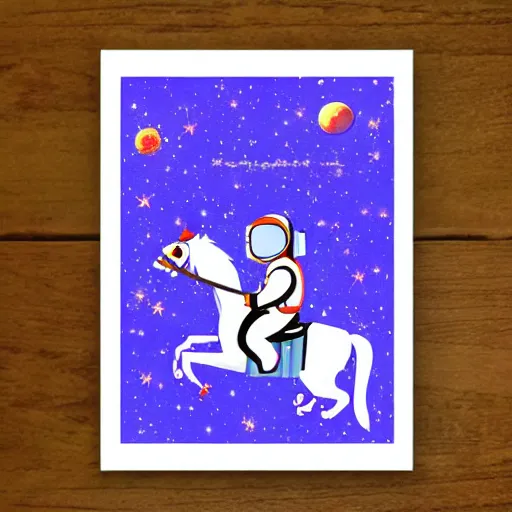 Image similar to astronaut riding a horse in space