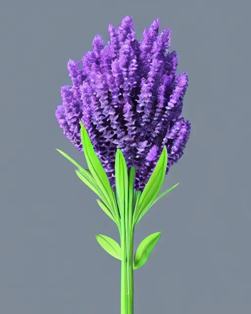 Image similar to a 3 d rendered ultra realistic lavender plant, masked transparent flat background, popular on sketchfab, pixelsquid 3 6 0, 8 k, volumetric lighting, trending on artstation, octane render, ultra detailed, hyperrealistic