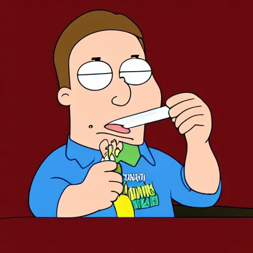 Image similar to brian from family guy smoking a joint