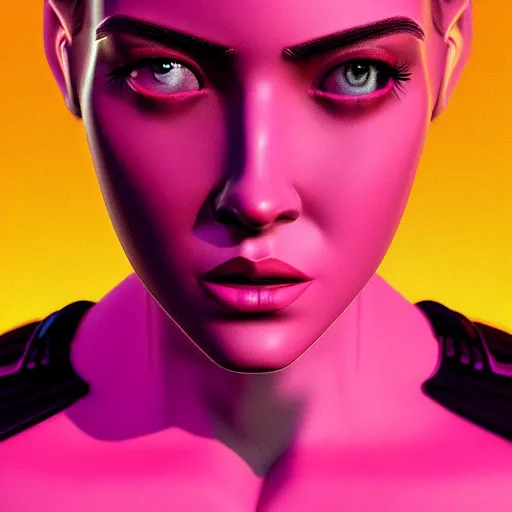 Image similar to synthwave different beauty, detailed face, sharp focus, synthwave art, aesthetic, octane render, raw, cinematic
