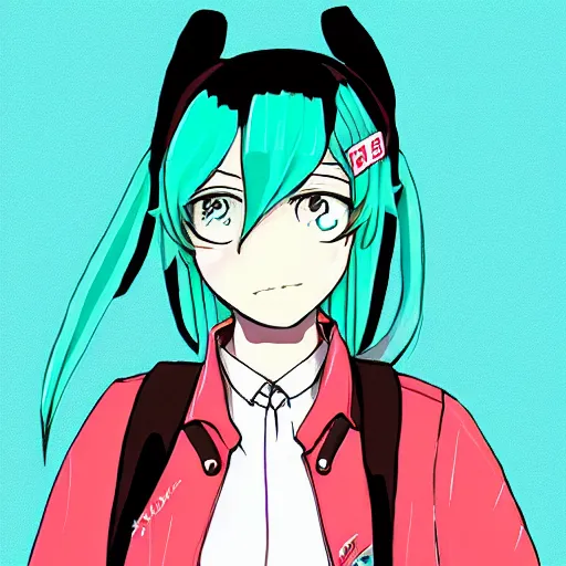 Prompt: hatsune miku in the style of pendleton ward