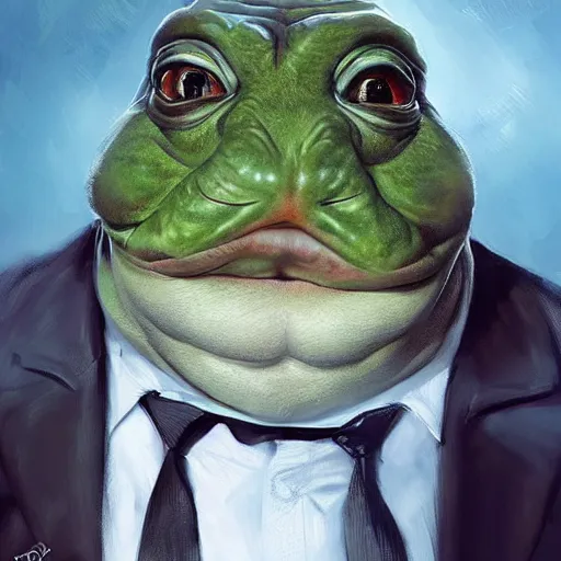 Prompt: hyper realistic derpy hybrid of big chungus danny devito john candy frogman by greg rutkowski