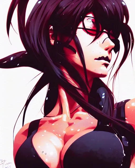 Image similar to a ultradetailed beautiful panting of revy from black lagoon, by conrad roset, greg rutkowski and makoto shinkai, trending on artstation