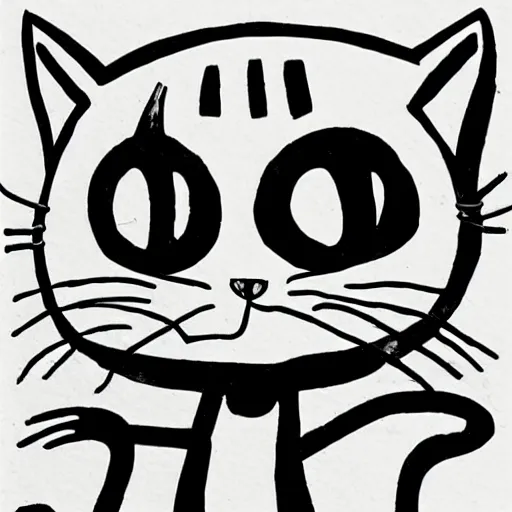 Image similar to A cat drawn by Jhonen Vasquez