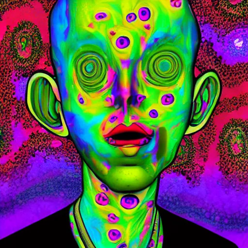 Image similar to 👽 🤖 psychedelic style, surreal, digital painting