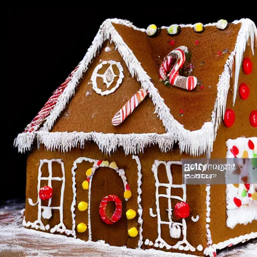 Prompt: gingerbread house arson scene, high resolution news photo