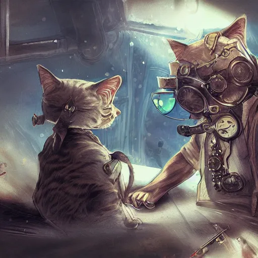 Image similar to cats concept art, steampunk, sharp focus, illustration, concept art by tooth wu