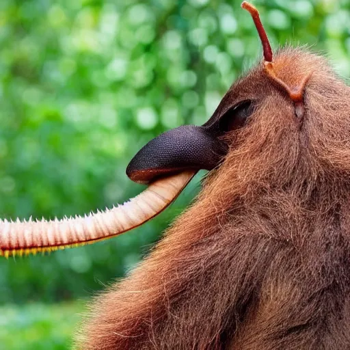 Prompt: a giant ant eating an anteater