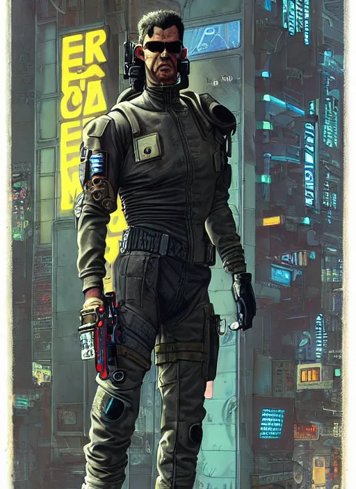 Image similar to cyberpunk mercenary in tactical harness and jumpsuit. portrait by stonehouse and mœbius and will eisner and gil elvgren and pixar. realistic proportions. dystopian. cyberpunk 2 0 7 7, apex, blade runner 2 0 4 9 concept art. cel shading. attractive face. thick lines.