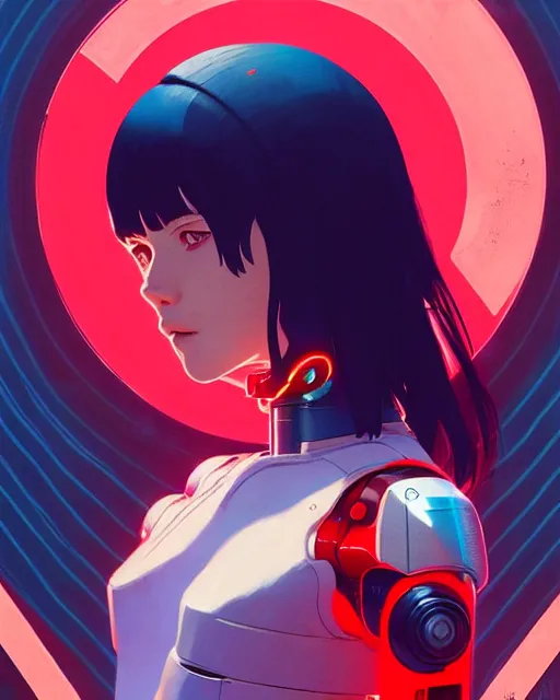 Image similar to cyborg girl | | audrey plaza, fine detail!! anime!! realistic shaded lighting!! poster by ilya kuvshinov katsuhiro otomo ghost - in - the - shell, magali villeneuve, artgerm, jeremy lipkin and michael garmash and rob rey