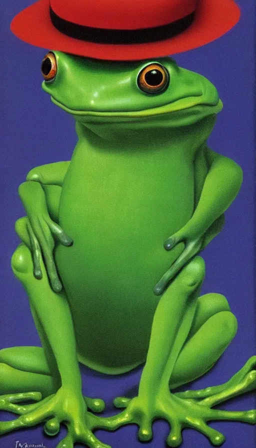 Prompt: frog by René Magritte, detailed, 4k