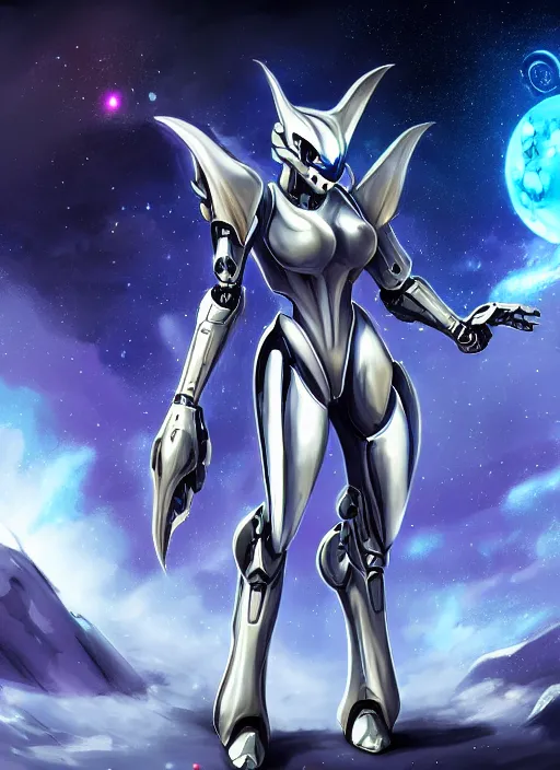 Prompt: cinematic shot, cosmic sized perfectly proportioned stunning beautiful anthropomorphic robot mecha female dragon, space background, larger than galaxies, holding milky way in sharp claws, sleek silver armor, epic proportions, epic size, epic scale, ultra detailed digital art, furry art, macro art, dragon art, giantess art, warframe fanart, furaffinity, deviantart