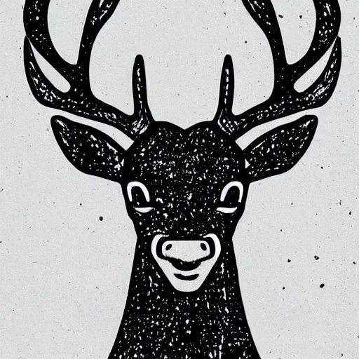 Prompt: a cute elk, digital art, iconic icon, 2 d vector logo, cartoon, t - shirt design