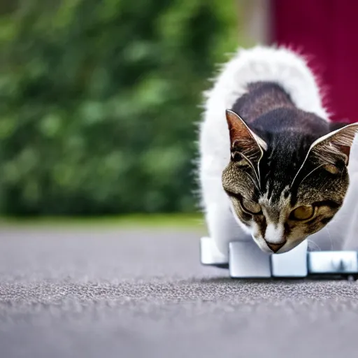 Prompt: dslr professional photo of cat skateboarding, 4 k, high detail