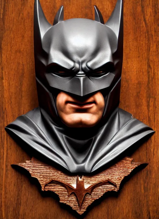 Image similar to high intricate bust of an batman carved from wood in baroque style, studio light, maria panfilova, andrea savchenko, mike kime, ludovic plouffe, qi sheng luo, oliver cook, trending on artstation
