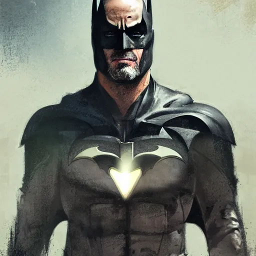 Image similar to Jeffrey Dean Morgan as Flashpoint Batman, DC art, art by greg rutkowski, matte painting, trending on artstation