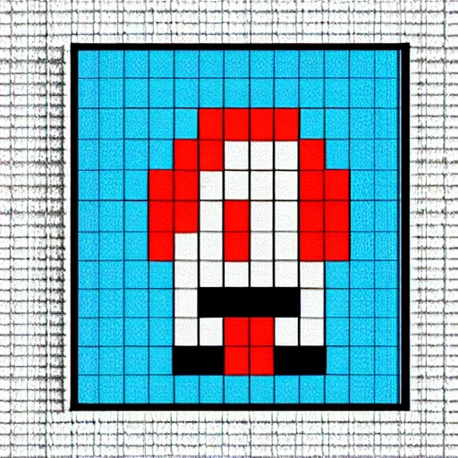 Image similar to a psychologically scary super mario, pixel art style