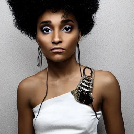 Image similar to a beautiful mixture of esperanza spalding and janelle monae