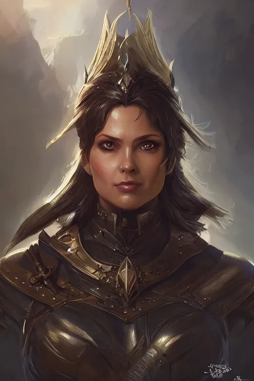 Image similar to amazon valkyrie athena, d & d, fantasy, portrait, highly detailed, headshot, digital painting, trending on artstation, concept art, sharp focus, illustration, art by artgerm and greg rutkowski and magali villeneuve