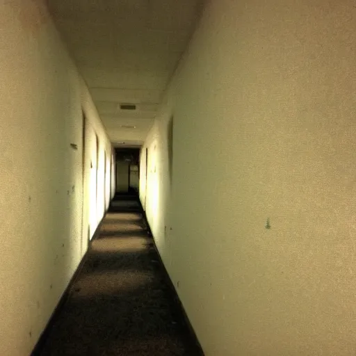 Image similar to flash low quality photograph of the backrooms, mustard - yellow old moldy moist carpet room, empty liminal space, very dark shadows, broken fluorescent lighting, horror movie scene, film grain