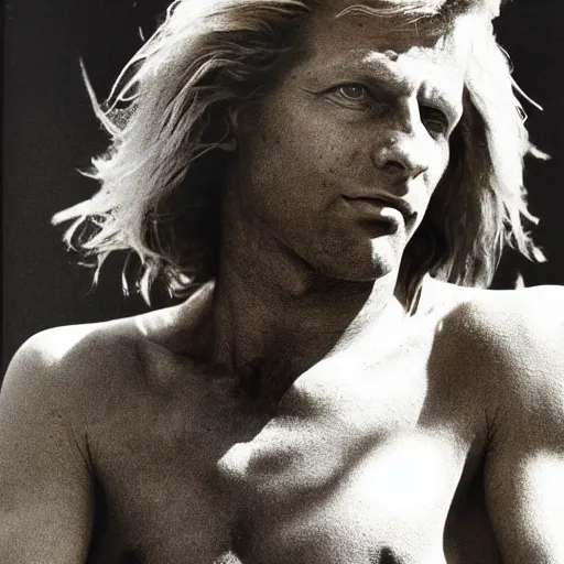 Image similar to a annie leibovitz portrait of bjorn borg at the peak of his career