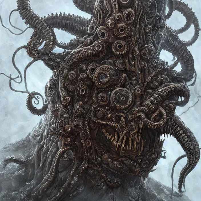 Image similar to lovecraftian horror monster, epic, detailed, 4k, realistic, trending on artstation