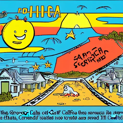 Image similar to a cartoon of the state of california with a big mouth screaming