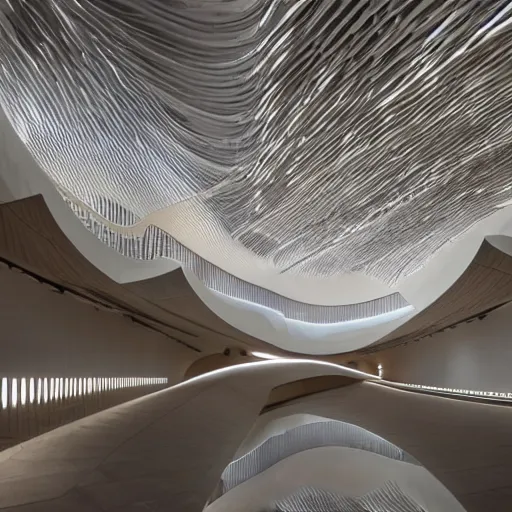 Image similar to stunning museum by Zaha Hadid