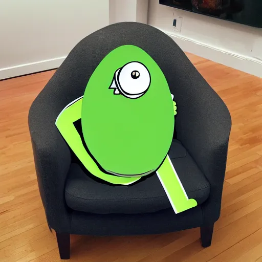 Image similar to mark zuckerberg as an avocado chair