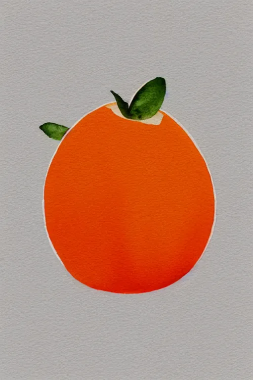 Prompt: minimalist watercolor art of an orange on white background, illustration, vector art