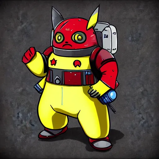 Image similar to pikachu in space marine power armor from warhammer 4 0 k, detailed digital art