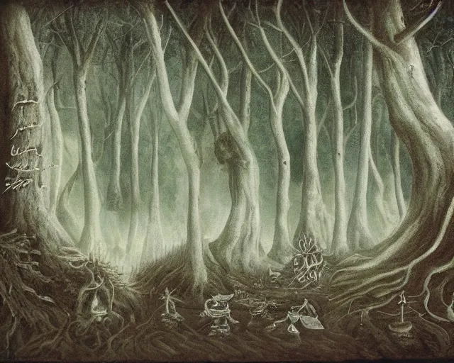 Image similar to incantation at the liminal forest