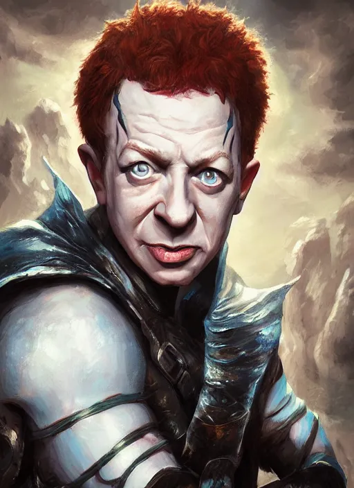 Prompt: An epic fantasy comic book style portrait painting of Danny Elfman, unreal 5, DAZ, hyperrealistic, octane render, cosplay, RPG portrait, dynamic lighting