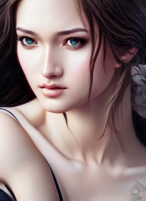 Image similar to photo of a gorgeous young woman, realistic, sharp focus, 8k high definition, insanely detailed, intricate, elegant, art by stanley lau and artgerm