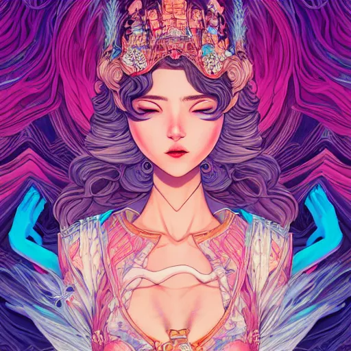 Image similar to ethereal cybernetic princess in the mountains, extremely detailed, sharp focus, wide view, full body shot, smooth, digital illustration, by james jean, by rossdraws, frank franzzeta, sakimichan