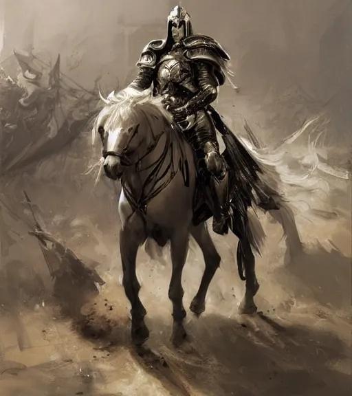 Image similar to long blond hair man in armor, shield and scimitar, by craig mullins, ruan jia, kentaro miura, greg rutkowski, loundraw