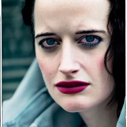 Prompt: closeup portrait of eva green in a winter london street, photograph, natural light, sharp, detailed face, magazine, press, photo, Steve McCurry, David Lazar, Canon, Nikon, focus