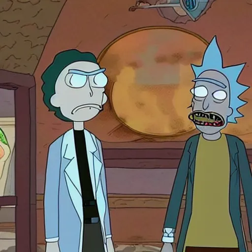 Prompt: Rick and morty in winterfell