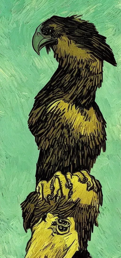 Prompt: vulture in the style of Vincent Van Gogh