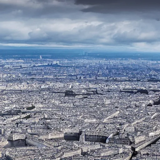 Prompt: photo of paris, france in the distant future