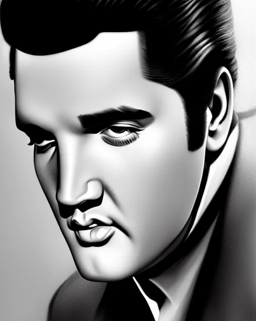 Image similar to photo of Elvis Presley in the style of stefan kostic, realistic, sharp focus, 8k high definition, insanely detailed, intricate, elegant, art by stanley lau and artgerm