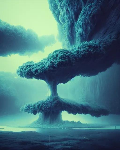 Image similar to mother nature cries out in agony. wide shot, detailed, sharp, 8 k, digital art by beeple.