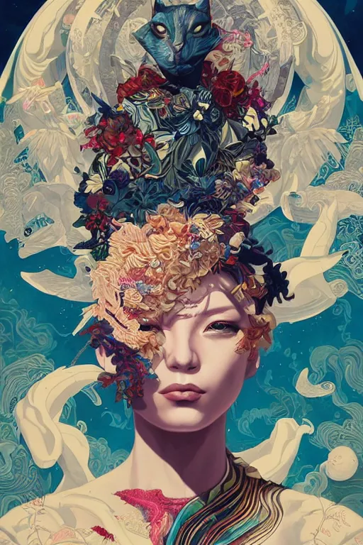 Image similar to Tristan Eaton, victo ngai, peter mohrbacher, artgerm Charr portrait