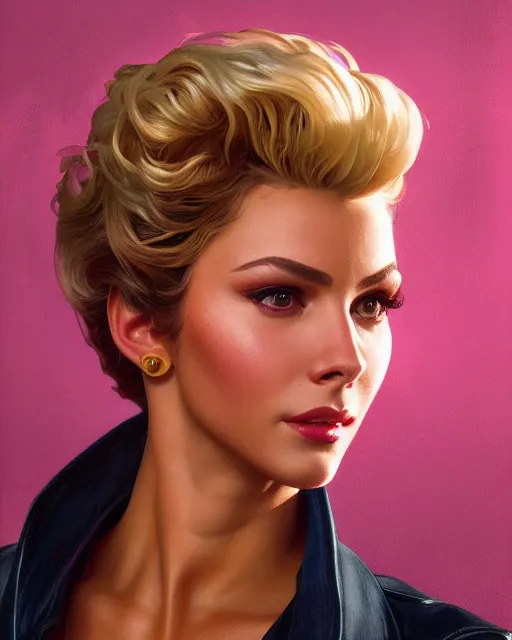 Image similar to Portrait of Sandy from Grease going up to heaven, real life skin, intricate, elegant, highly detailed, artstation, concept art, smooth, sharp focus, art by artgerm and greg rutkowski and alphonse mucha