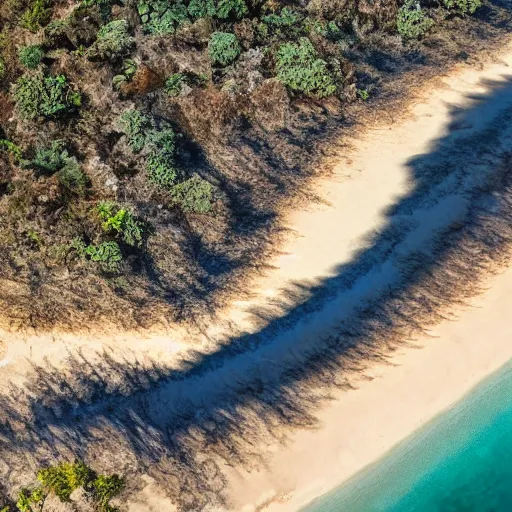 Image similar to aerial hd photograph of strange creatures with shadows in madagascar island