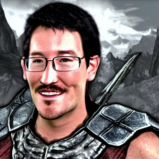 Prompt: markiplier as skyrim character