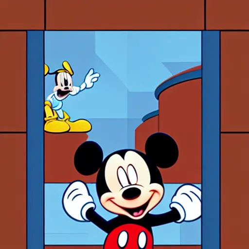 Prompt: Mickey in jail! by Disney