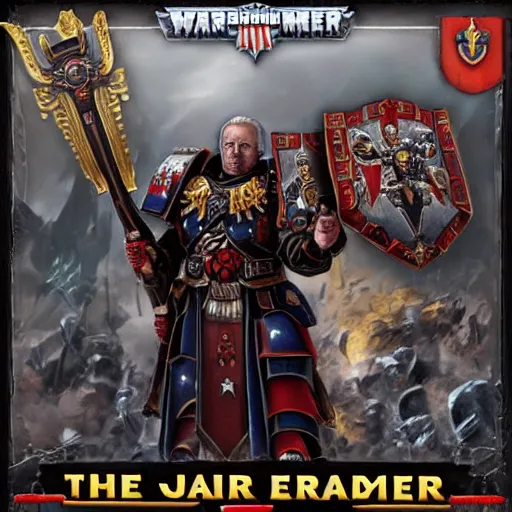 Image similar to Joe Biden Warhammer 40k Emperor